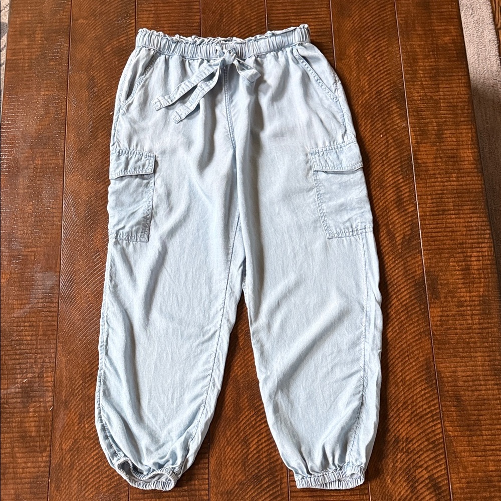 Light Blue Women's Cargo Jogger Pants